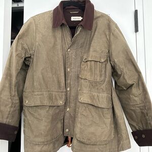 Taylor Stitch Rover Jacket in Dark Olive Beeswaxes Canvas